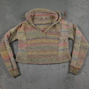 Daily Practice Sweater Womens XS Brown Knit‎ Striped Cotton Blend Pullover